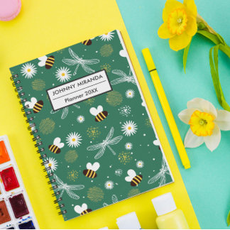 Agenda Abelhas e Flores - Ano e Nome Verde