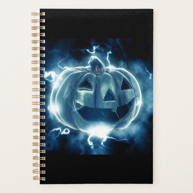 Agenda abóbora de Halloween na chuva (Frente)