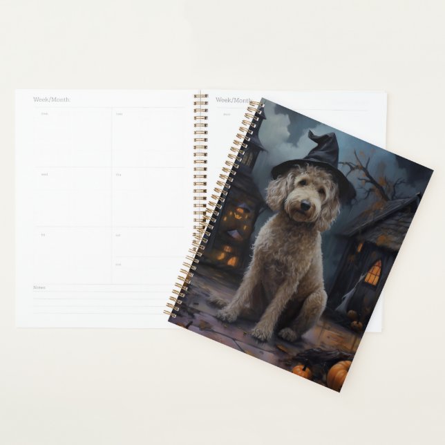 Agenda Abóboras Assustadoras de Halloween do Goldendoodle (Exibição)
