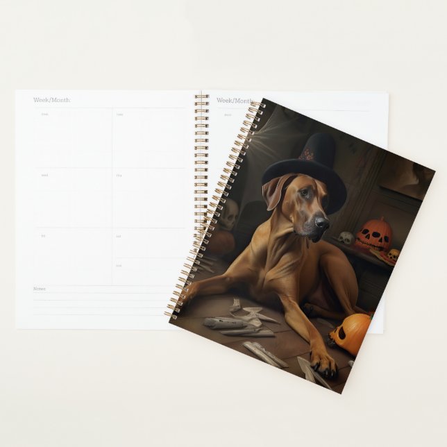 Agenda Abóboras Ridgeback da Rodésia Halloween Assustador (Exibição)