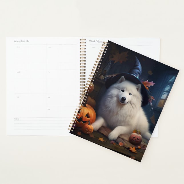 Agenda Abóboras Samoyed Halloween Assustador (Exibição)