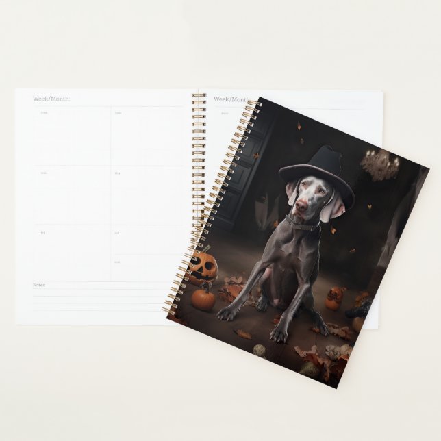 Agenda Abóboras Weimaraner Halloween Assustador (Exibição)