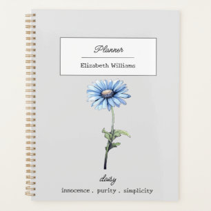 AGENDA ABRIL BLUE DAISY BIRTH FLOWER PERSONALIZADO