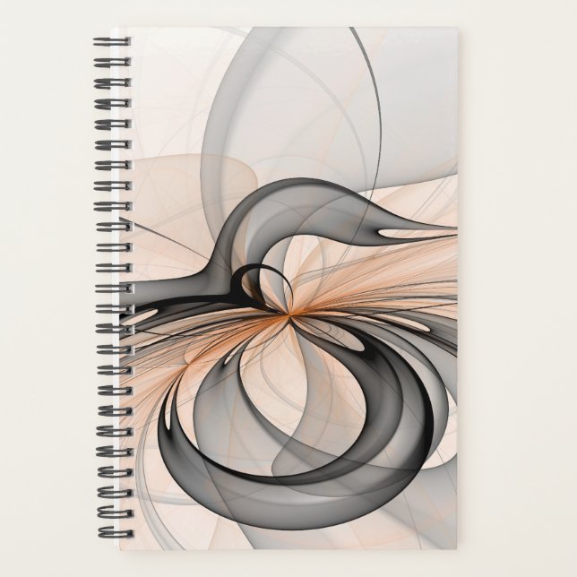 Agenda Abstract Anthracite Gray Sienna Modern Fractal Art (Frente)