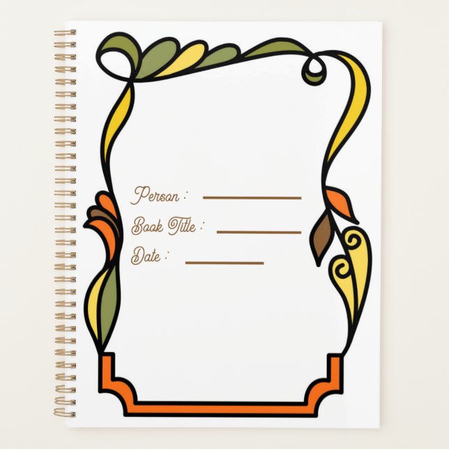 Agenda Abstract Curve Colored Outline Cover (Frente)