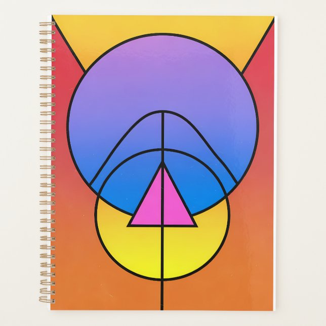 Agenda Abstract Geometric Circles Line  Poster (Frente)