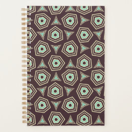 Agenda Abstract geometric pattern with layered pentagons 