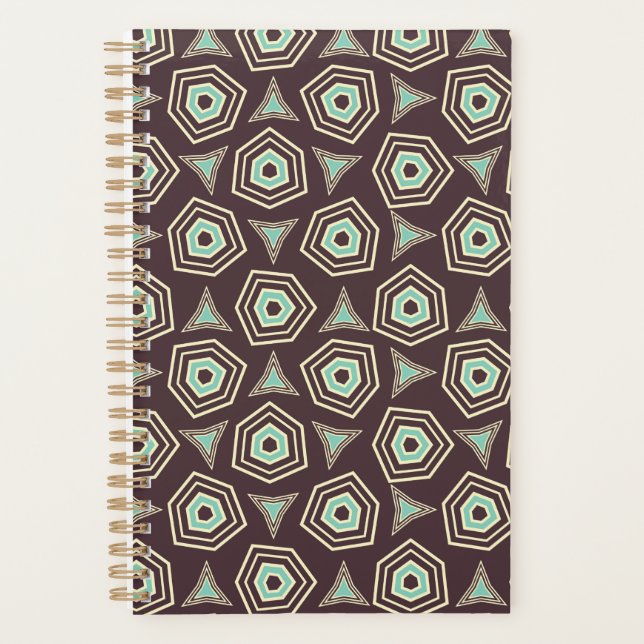 Agenda Abstract geometric pattern with layered pentagons  (Frente)