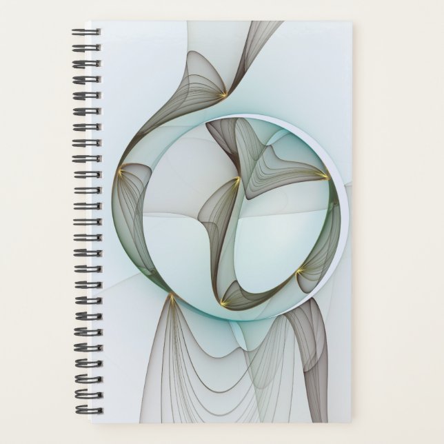 Agenda Abstract Modern Turquoise Brown Gold Elegance (Frente)