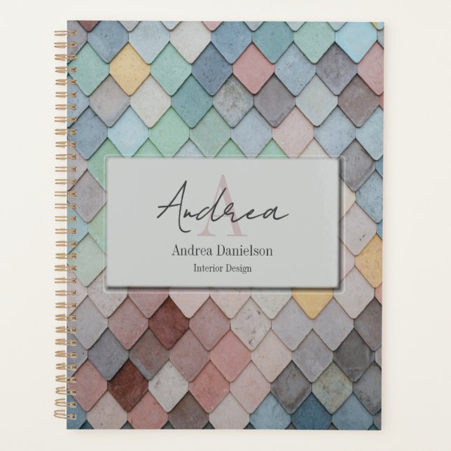 Agenda Abstract Tiles Monogrammed Office (Frente)
