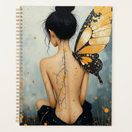 Agenda Abstract Whimsical Woman and Butterfly