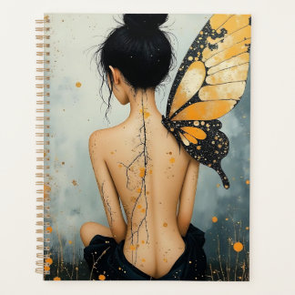 Agenda Abstract Whimsical Woman and Butterfly