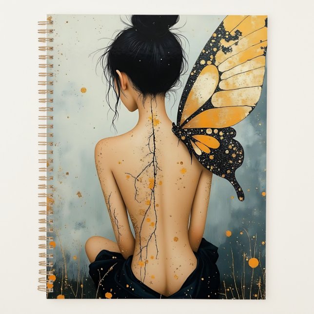 Agenda Abstract Whimsical Woman and Butterfly (Frente)