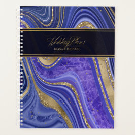 Agenda Abstrato Agate Wedding Midnight ID827