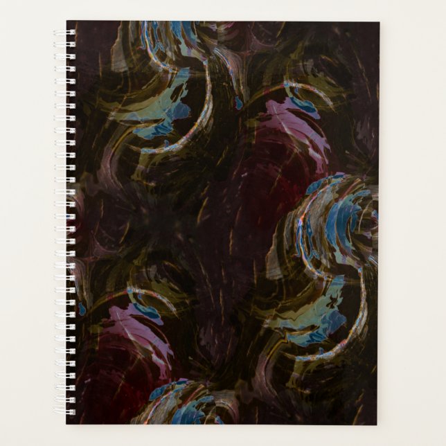 Agenda Abstrato Atômico Preto Retroativo (Frente)