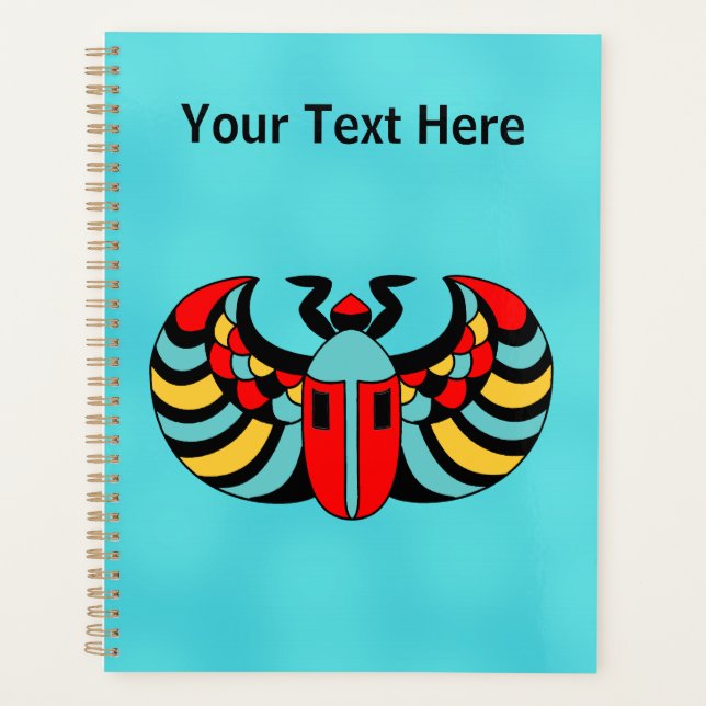 Agenda Abstrato Azul-escaravelho de cor suave (Frente)