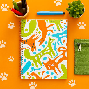 Agenda Abstrato Cat Patterno Whimsical Modern Pet Art