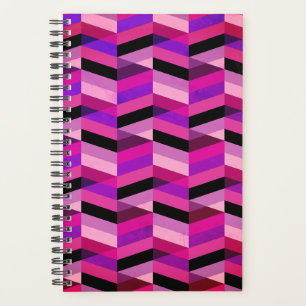 Agenda Abstrato Chevron/Herringbone Rúpias e Violetas