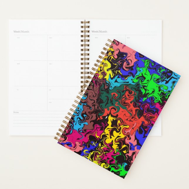 Agenda Abstrato Colorida Twirly / (Exibição)