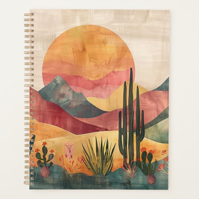Agenda Abstrato da Montanha Boho  (Frente)