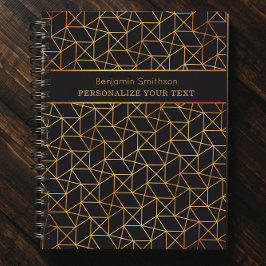 Agenda Abstrato de luxo clássico profissional Dourado neg