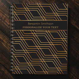 Agenda Abstrato de luxo clássico profissional Dourado neg