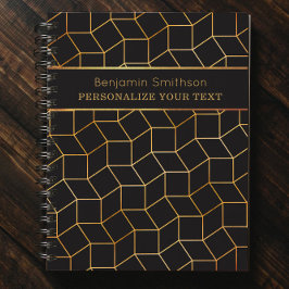 Agenda Abstrato de luxo clássico profissional Dourado neg