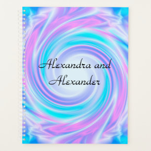 Agenda Abstrato espiral pastel líquido cor púrpura impres