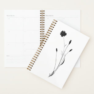 Agenda Abstrato Flor de Tinta Minimalista Arte Floral a P