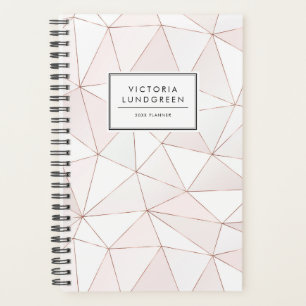 Agenda Abstrato Geométrico Dourado Moderno