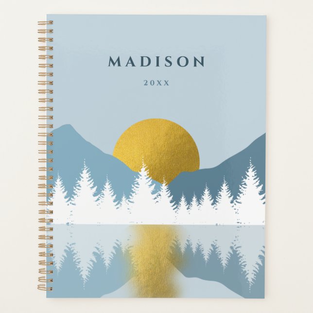 Agenda Abstrato Landscape Ouro Winter Sunset Sunrise (Frente)