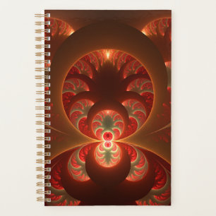 Agenda Abstrato Luminoso Moderno Laranja Vermelho Fractal