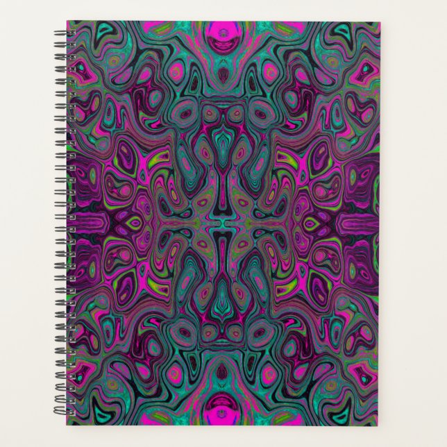 Agenda Abstrato Magenta e azul-lacrimogênio (Frente)