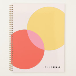 Agenda Abstrato moderno Círculos Vermelho Amarelo Amarelo