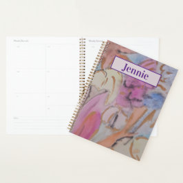 Agenda Abstrato Pastel Floral Personalizado