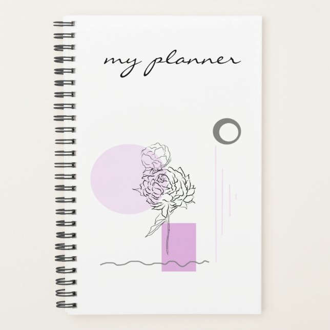 Agenda Abstrato Simples de Chic Moderno Elegante Geométri (Frente)