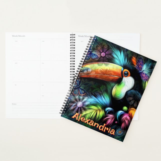 Agenda Abstrato Toucan Whimsical Personalizado (Exibição)