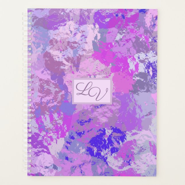 Agenda Abstrato Trendy Camo Pink Púrpura Azul (Frente)