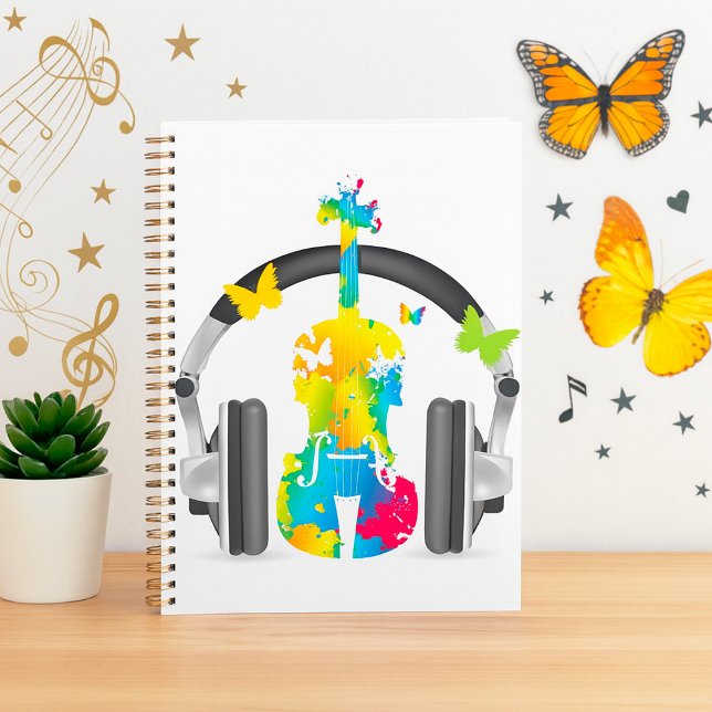 Agenda Abstrato Violin com Fones de ouvido e Arte Musical (Criador carregado)