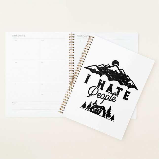 Agenda Acampamento antissocial engraçado Odeio Pessoas (Criador carregado)