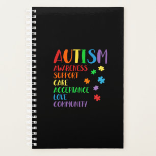 Agenda Aceitação de suporte Ally Autism Consciência