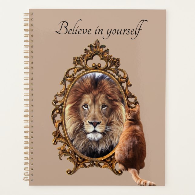 Agenda Acredite em si mesmo | Lion Vintage Inspirational (Frente)