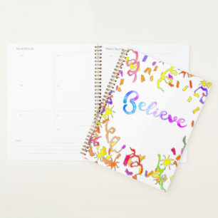 Agenda Acredite na Tipografia de Aquarelas Confetti Art P