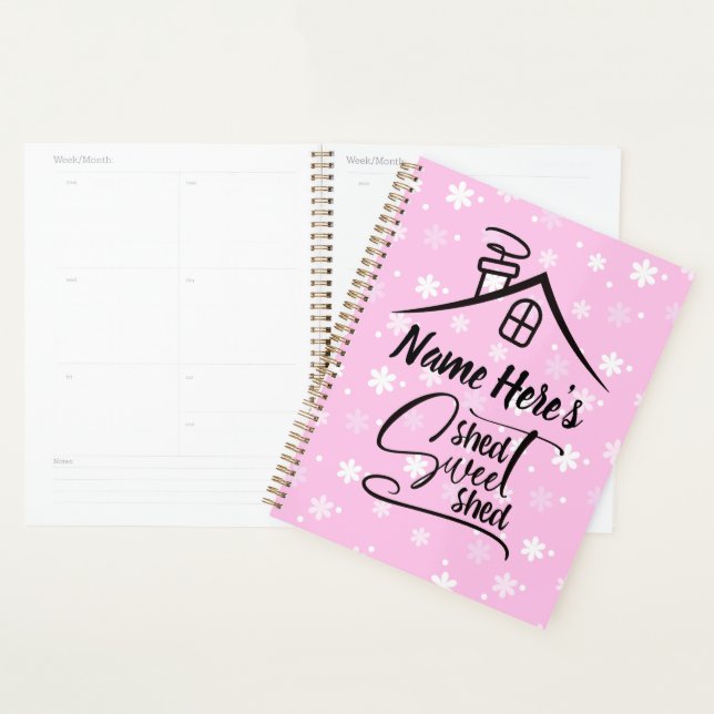 Agenda Adicionar Nome Shed Sweet Shed White Floral (Exibição)