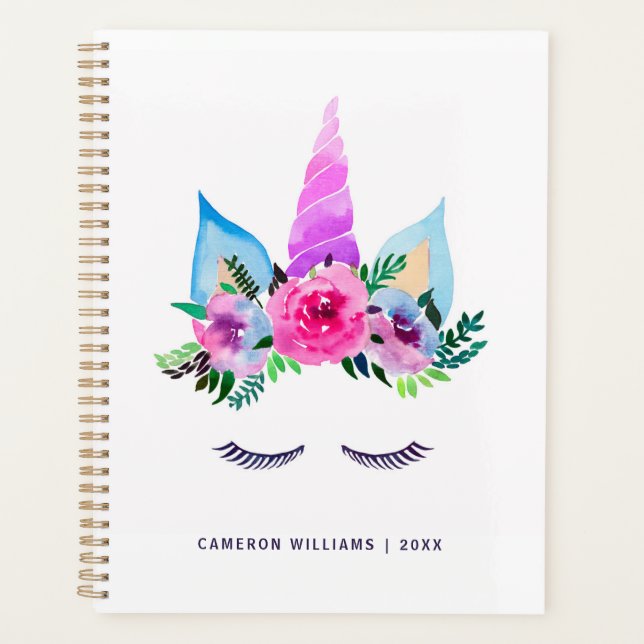 Agenda Adicione seu nome | Bonita face de Unicórnio Mágic (Frente)