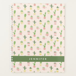Agenda Adicione seu nome Padrão Cactus Cute