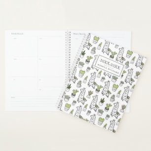 Agenda Adicione seu nome   Padrão Cute Alpaca & Cactus
