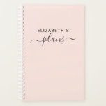 Agenda Adicione seu nome | Simples Cor-de-rosa<br><div class="desc">Planeador simples com seu nome e personalize com seu texto personalizado na fonte de letra chic manuscrita.</div>
