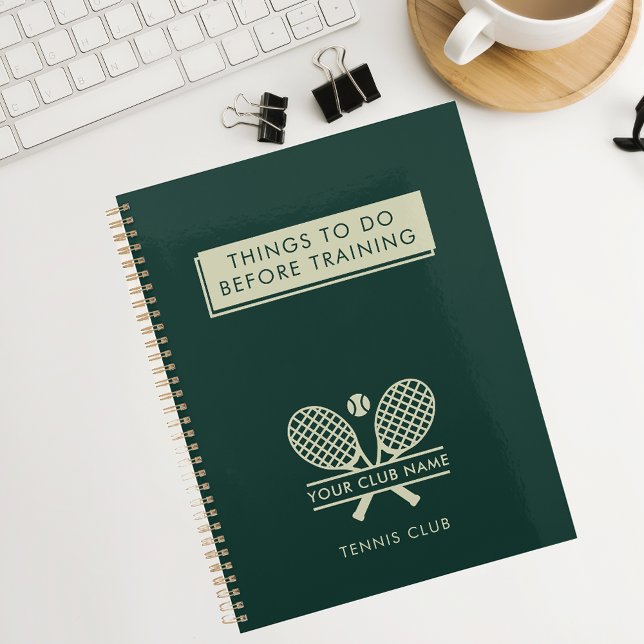 Agenda Adicione seus jogadores de Tênis da Equipe do Club (Lawn Tennis Club Rackets and Ball Motif Journal Notebook)