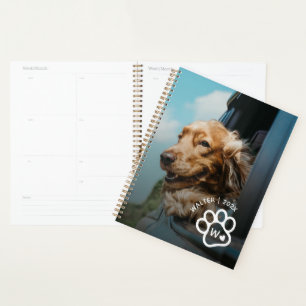 Agenda Adicione Sua Própria Foto de Cachorro Pets Monogra